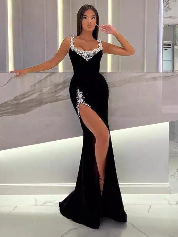 Tubeless Rhinestones Long Evening Dress Ball Gown Luxurious Weddings