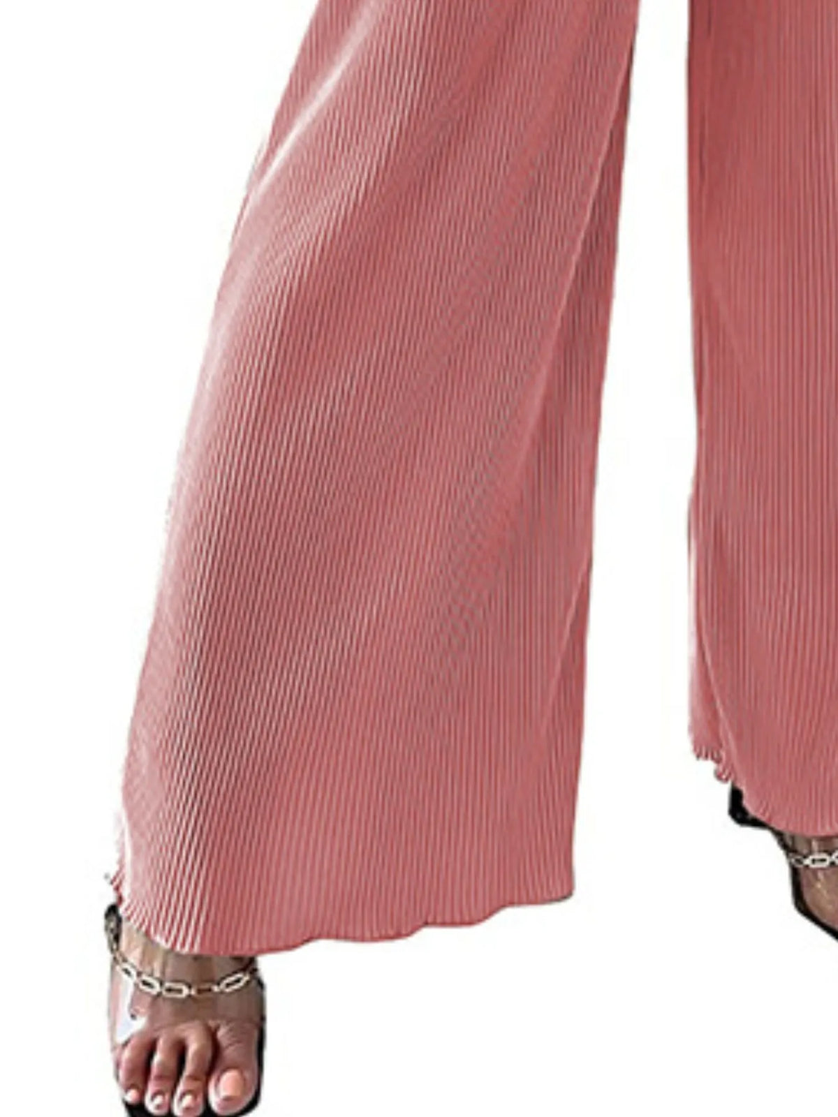 Full Size Elastic Waist Wide Leg Pants Plus Size Pants Luxurious Weddings