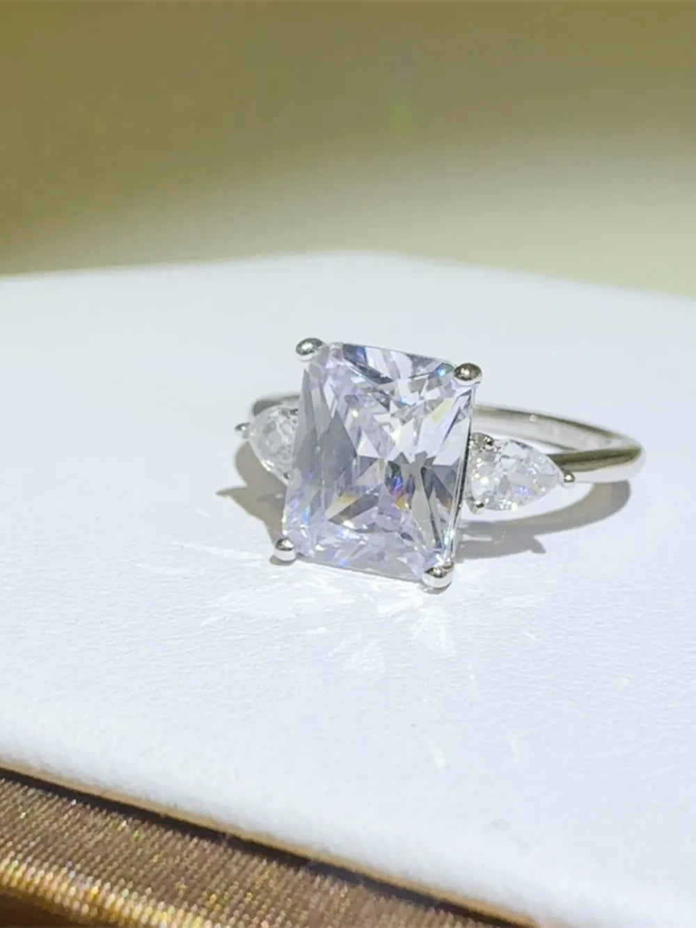 3 Carat Moissanite 925 Sterling Silver Square Shape Ring rings Luxurious Weddings