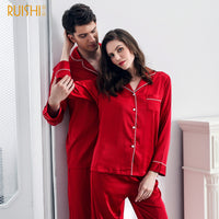 Couple's Matching Silk Pajamas sleepwear Luxurious Weddings