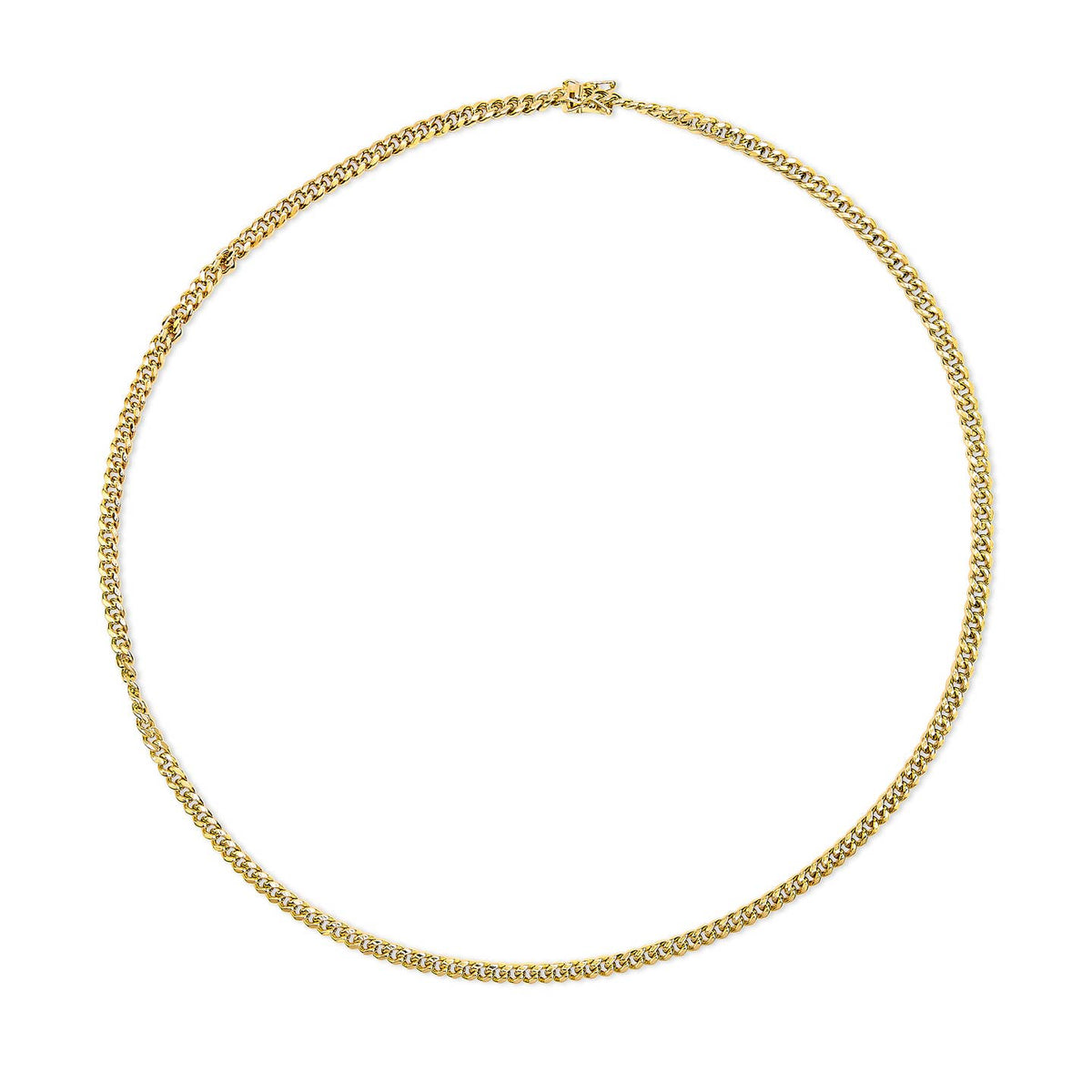 14K Yellow Gold 4.5mm Miami Cuban Unisex Chain Necklace