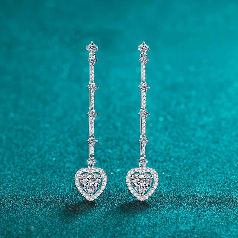 2 Carat Moissanite Zircon 925 Sterling Silver Heart Earrings Earrings Luxurious Weddings