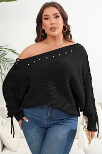 Plus Size One Shoulder Beaded Sweater Plus Size Luxurious Weddings