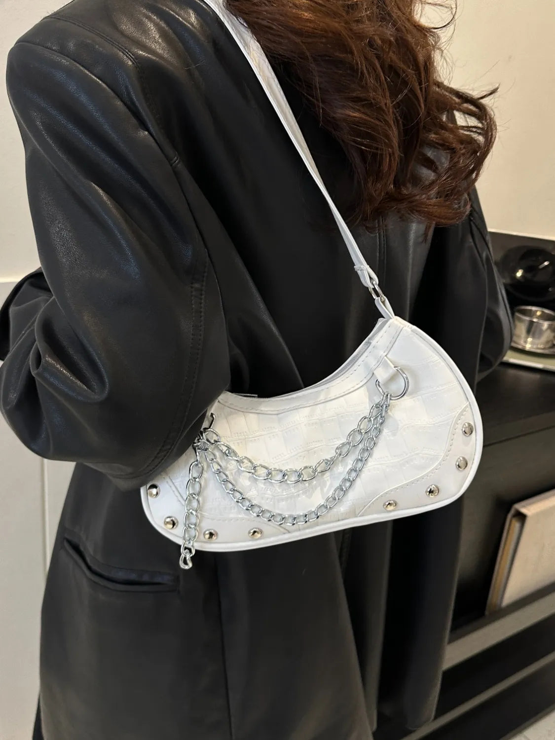 Chain PU Leather Shoulder Bag Handbags Luxurious Weddings