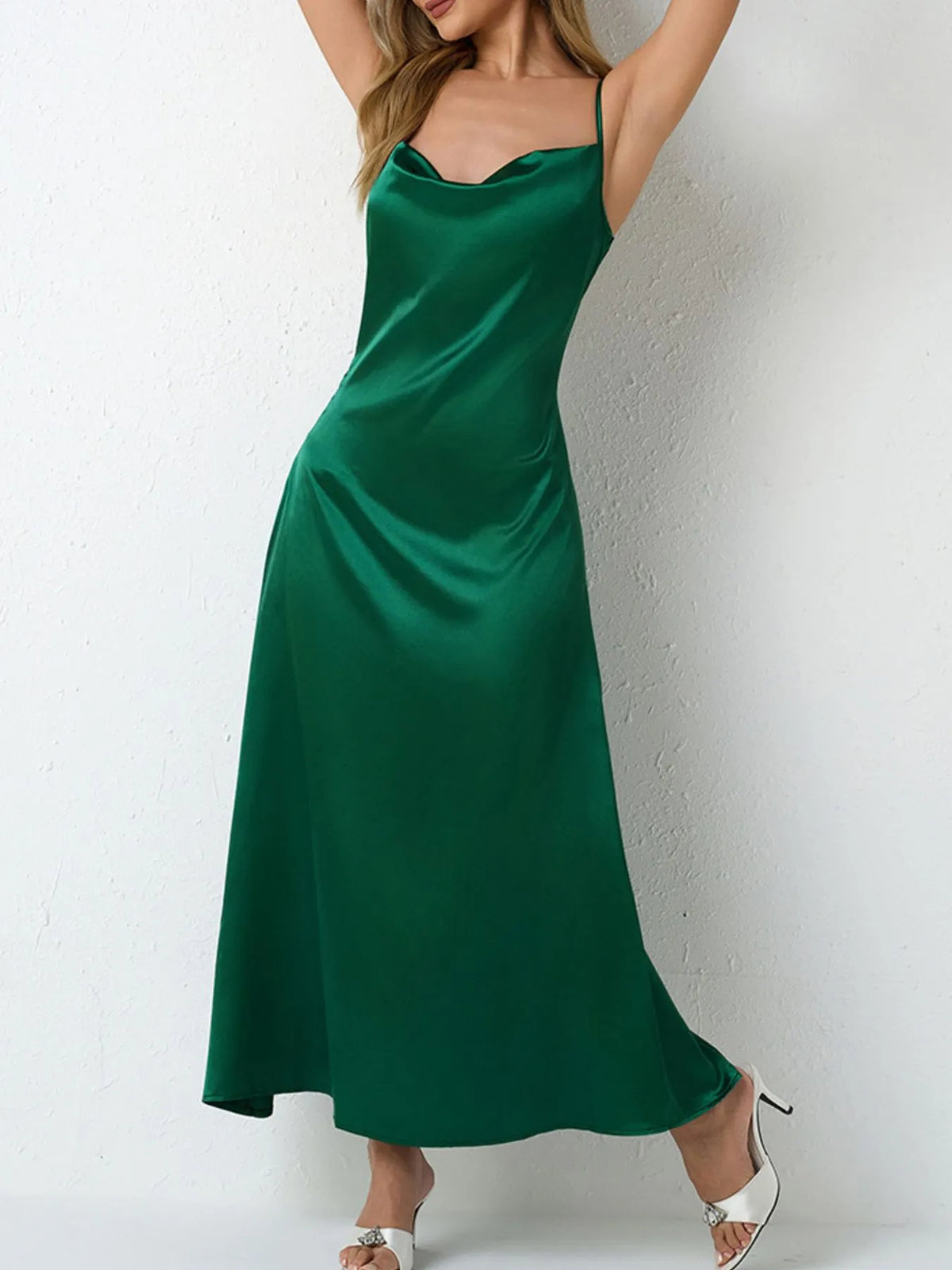 Satin Cowl Neck Cami Dress Bridesmaid Dresses Luxurious Weddings