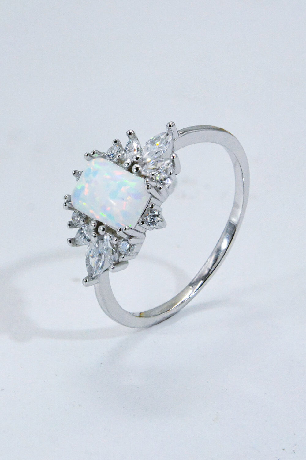 925 Sterling Silver Zircon and Opal Ring rings Luxurious Weddings