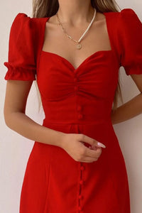 Sweetheart Neck Short Sleeve Dress Summer dress Luxurious Weddings