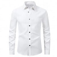 Men's Plus Size Long Sleeve Shirt - White Shirt Luxurious Weddings