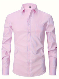 Men's Formal Business Shirts with Long Sleeves - Spring/Fall Collection Luxurious Weddings