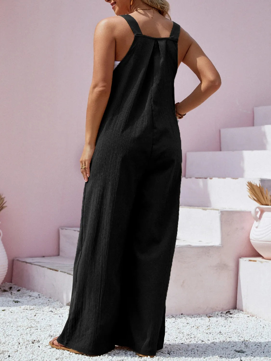 Plus Size Square Neck Wide Leg Overalls Plus size Luxurious Weddings