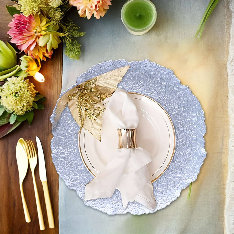 50 Silvery Charger Plates for Elegant Dining tableware Luxurious Weddings