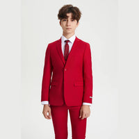 Stacy Adams Boys Suit 5-Piece Set | Red Suits Luxurious Weddings