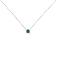 .925 Sterling Silver Blue Sapphire Gemstone Pendant Necklace NECKLACE Luxurious Weddings