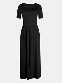 Scoop Neck Short Sleeve Jumpsuit Jumpsuit Luxurious Weddings