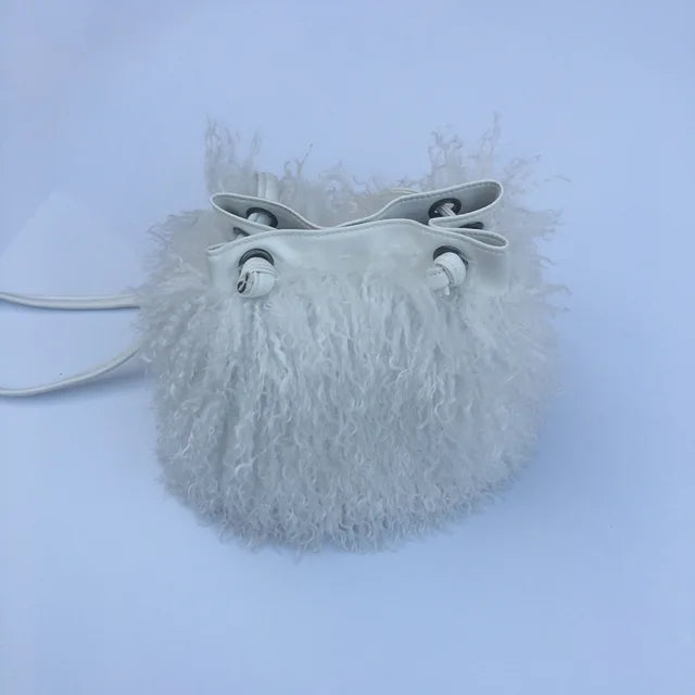 Long Fur Wool Bucket Bag Handbags Luxurious Weddings