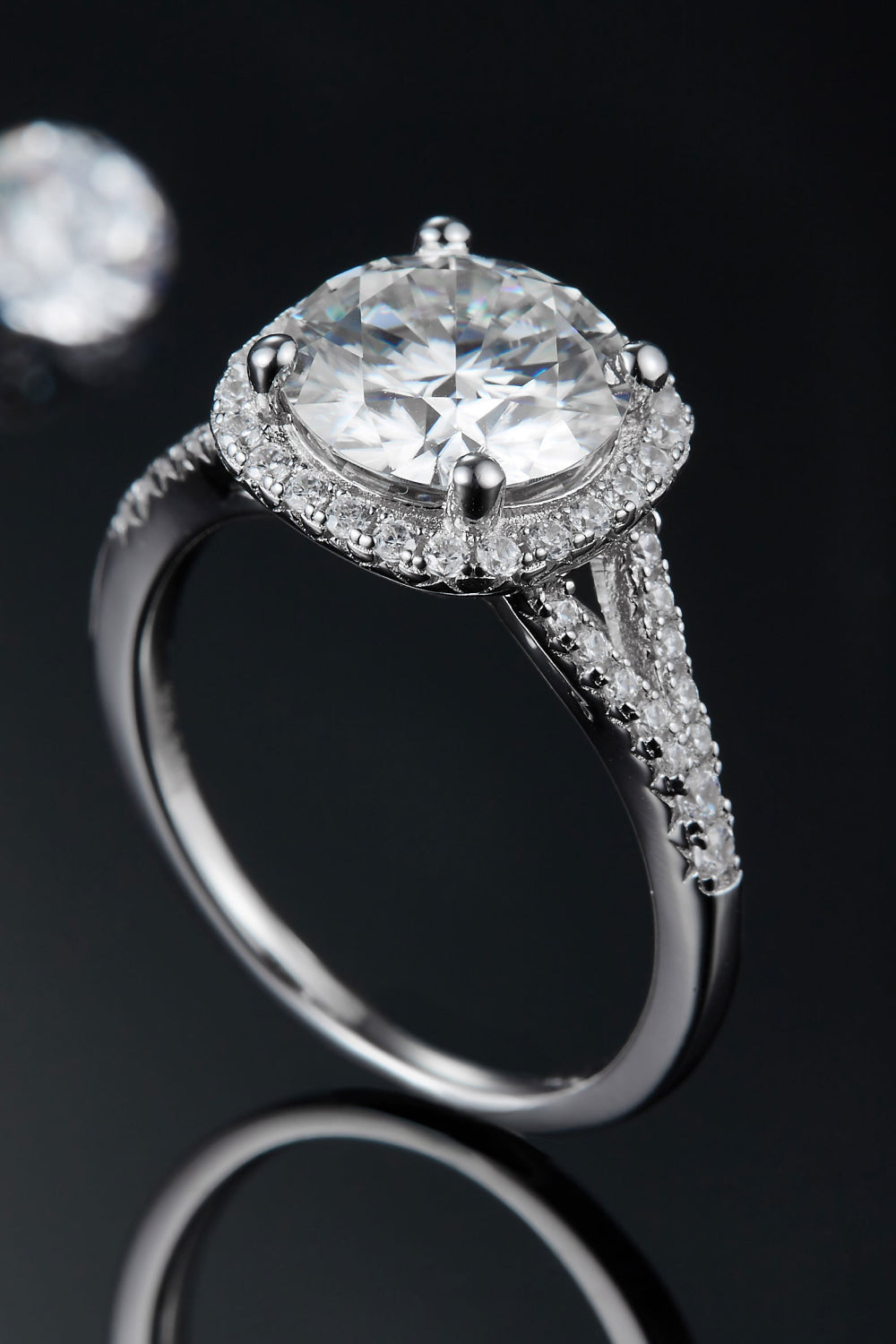 3 Carat Moissanite Halo Ring Luxurious Weddings