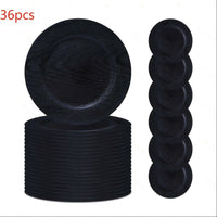 13'' Black Plastic Charger Plates - Wedding Set Charger Plates Luxurious Weddings