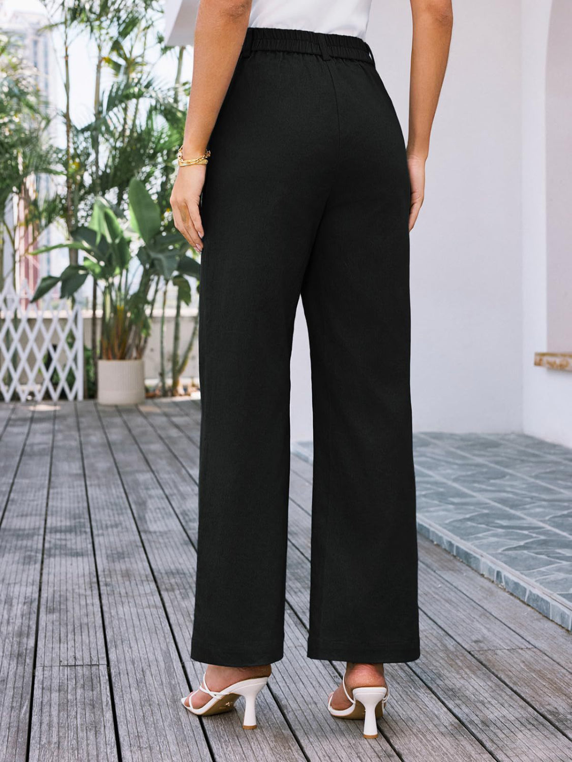 High Waist Wide Leg Pants Pants Luxurious Weddings