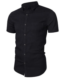 Men's Button Up Short Sleeve Shirt Shirt Luxurious Weddings