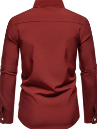 Men's Button-Down Shirt with Checkered Contrast Trim Shirt Luxurious Weddings