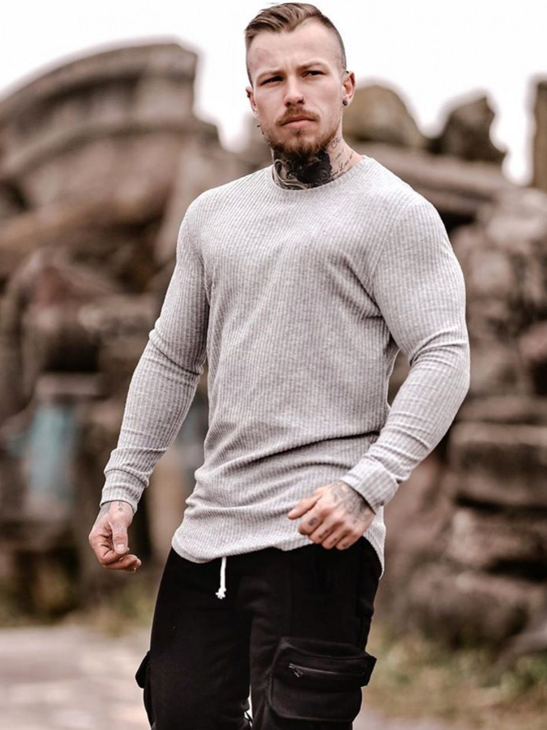 Men's Round Neck Long Sleeve T-Shirt Tshirt Luxurious Weddings