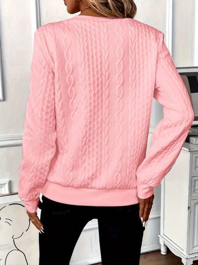 Texture Half Zip Long Sleeve Sweatshirt sweater Luxurious Weddings