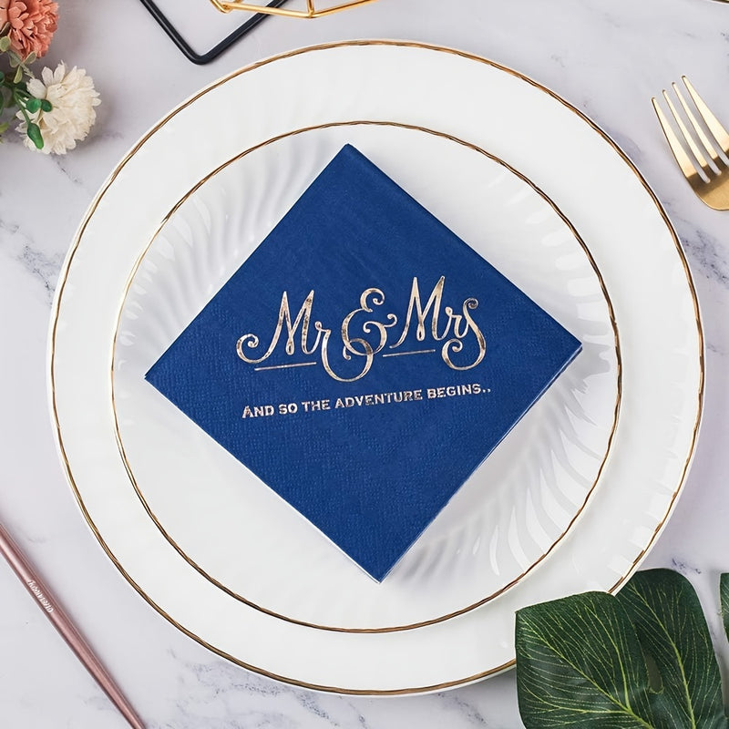 Luxurious Foil Design Cocktail Napkins Napkins Luxurious Weddings