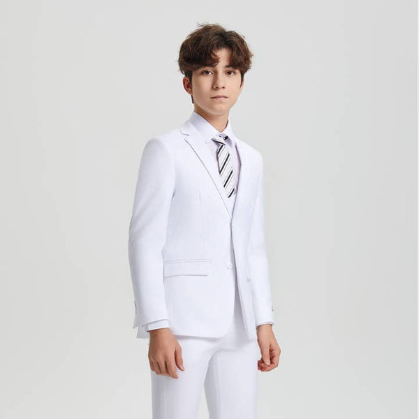 Stacy Adams Boys Suit 5-Piece Set | White Suits Luxurious Weddings