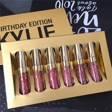Gold 6 Lip Colors Kylie Birthday Edition Kiss Proof Mini's lipstick Luxurious Weddings