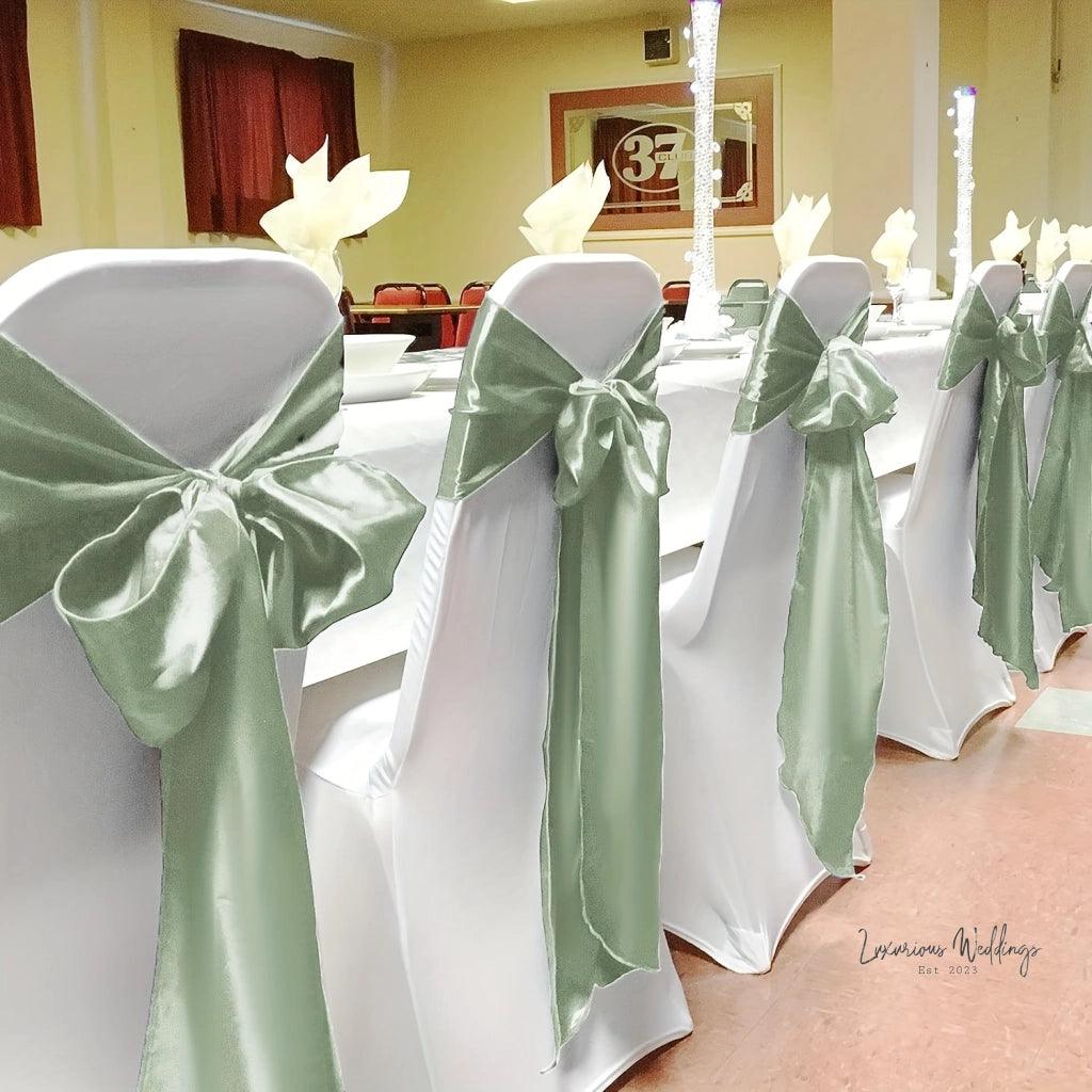 50pcs Satin Wedding Chair Sashes Luxurious Weddings