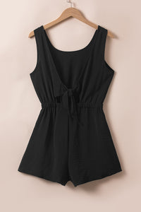 Black Knotted Backless Elastic Waist Sleeveless Romper Bottoms/Jumpsuits & Rompers Luxurious Weddings