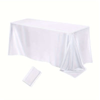 Elegant Golden Satin Tablecloth Overlay - 102 x 58\" Tablecloth Luxurious Weddings