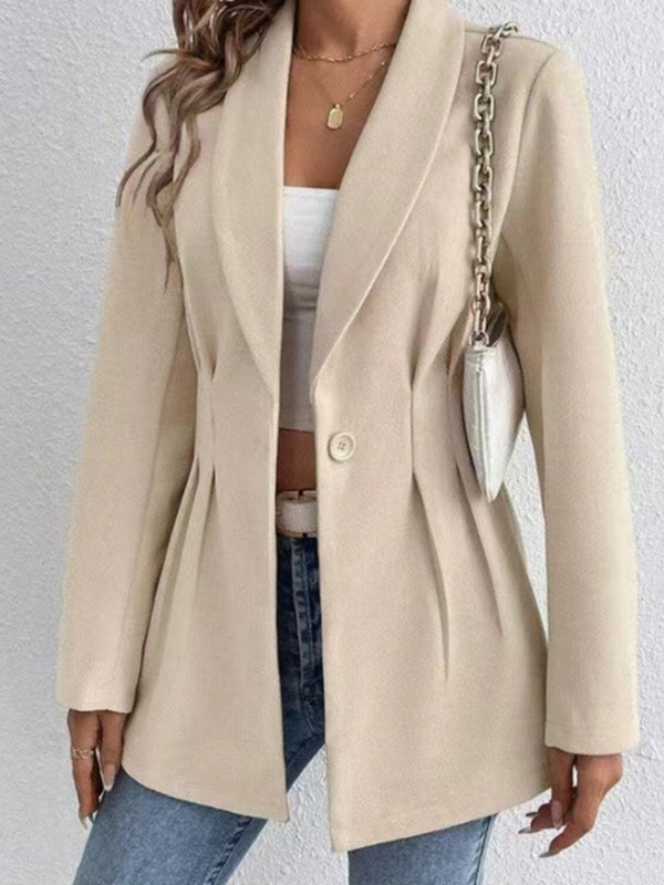 One Button Long Sleeve Blazer Blazer Luxurious Weddings