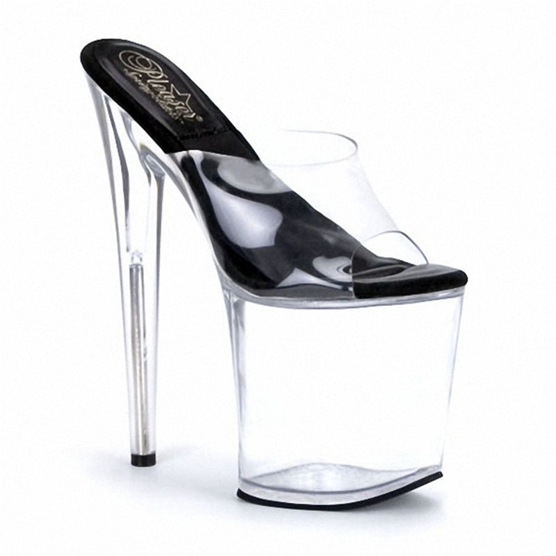 Transparent crystal high heels Dancer Heels