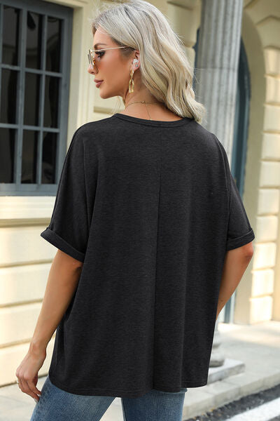 Round Neck Half Sleeve T-Shirt Tops/Blouses & Shirts Luxurious Weddings