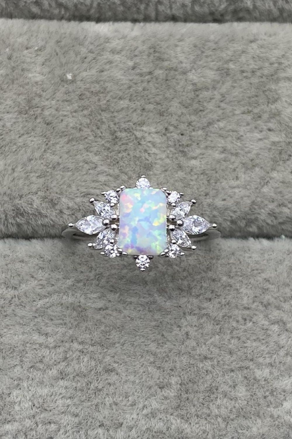 925 Sterling Silver Zircon and Opal Ring rings Luxurious Weddings