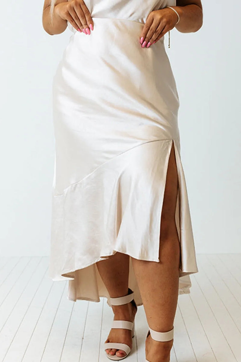 Plus Size Slit Ruffled Skirt Plus size skirt Luxurious Weddings