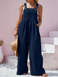 Plus Size Square Neck Wide Leg Overalls Plus size Luxurious Weddings