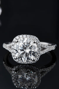 3 Carat Moissanite Halo Ring Luxurious Weddings