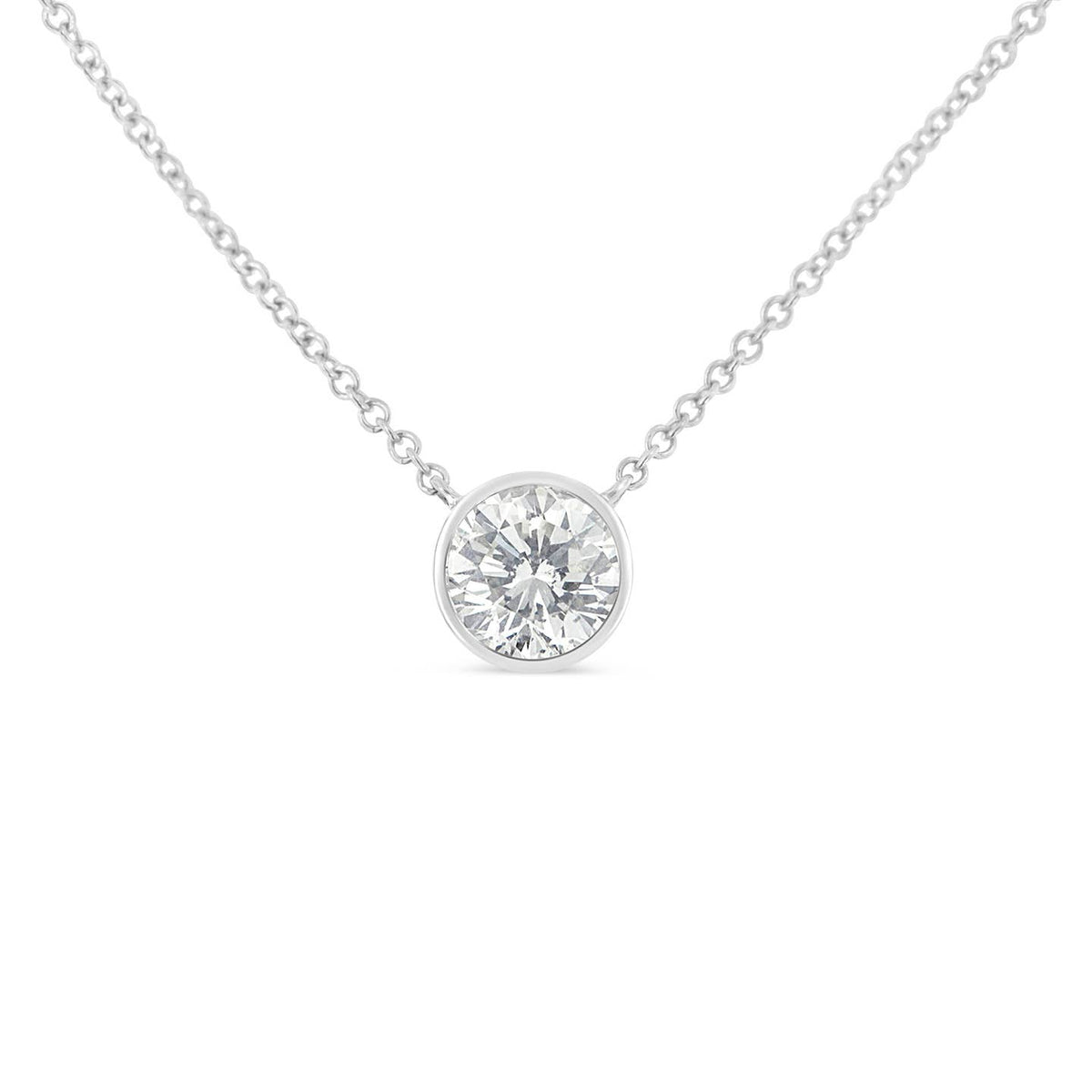 10K White Gold 1/10ct Solitaire Diamond Pendant Necklace Jewellery Luxurious Weddings