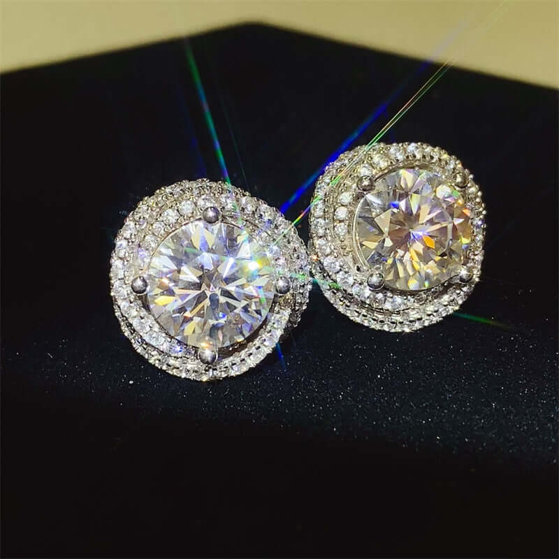 6 Carat Moissanite 925 Sterling Silver Earrings Earrings Luxurious Weddings