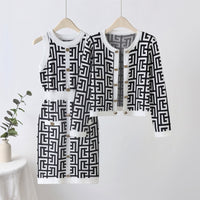 women's maze gold button cardigan vest dress set Womens Suit Sets Luxurious Weddings