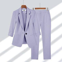 Professional Set Women's Solid Color Large 2pc Size Suit