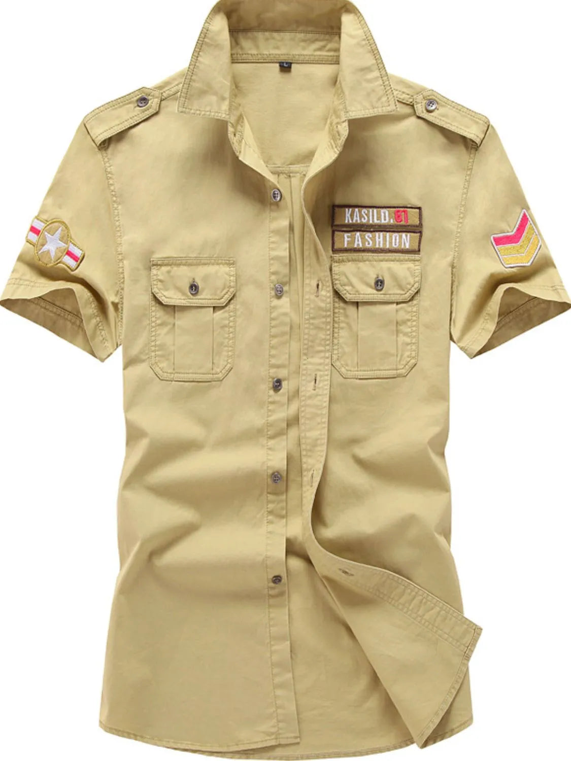 Men's Plus Size Embroidered Collared Neck Short Sleeve Shirt Men’s shirts Luxurious Weddings