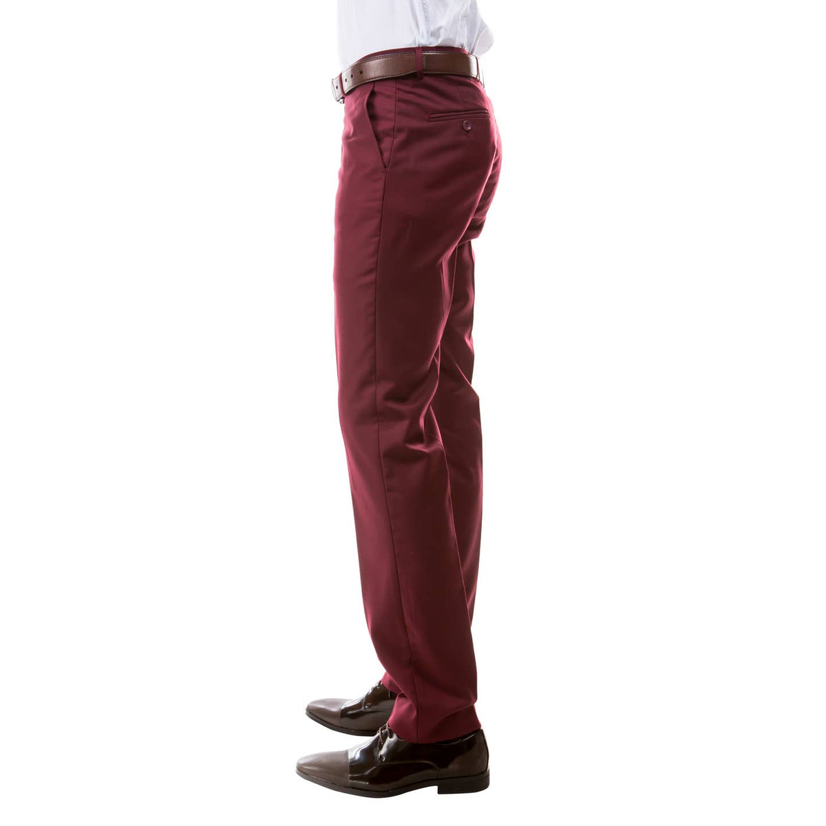 Men's Trousers/ Formal Dress Pants Slim Fit Unhemmed, Burgandy Men's Formal Pants Luxurious Weddings