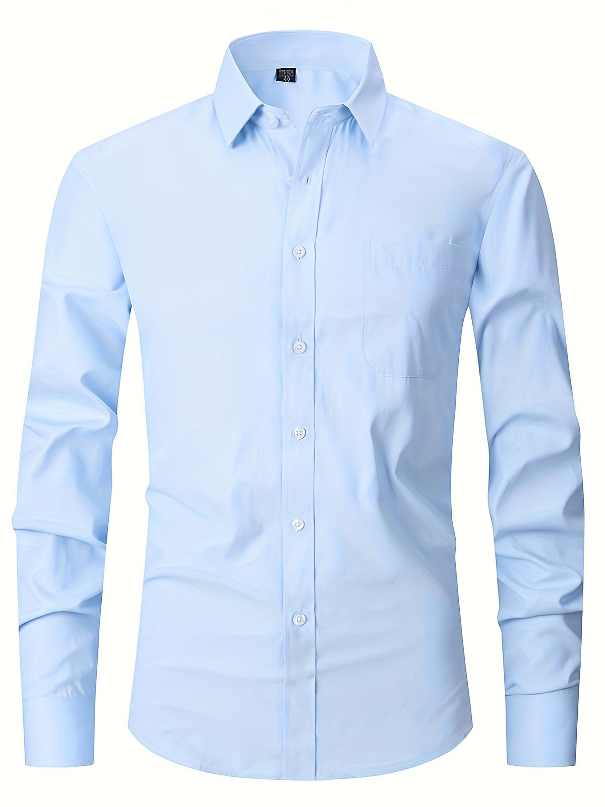 a light blue shirt with long sleeves