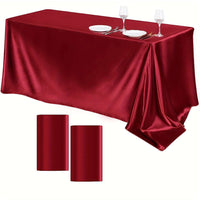 Elegant Golden Satin Tablecloth Overlay - 102 x 58\" Tablecloth Luxurious Weddings