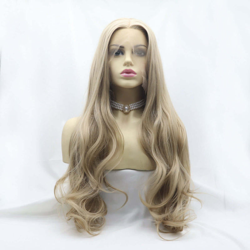 13*3" Lace Front Wigs Synthetic Long Wavy 24" 130% Density Lace front wig Luxurious Weddings