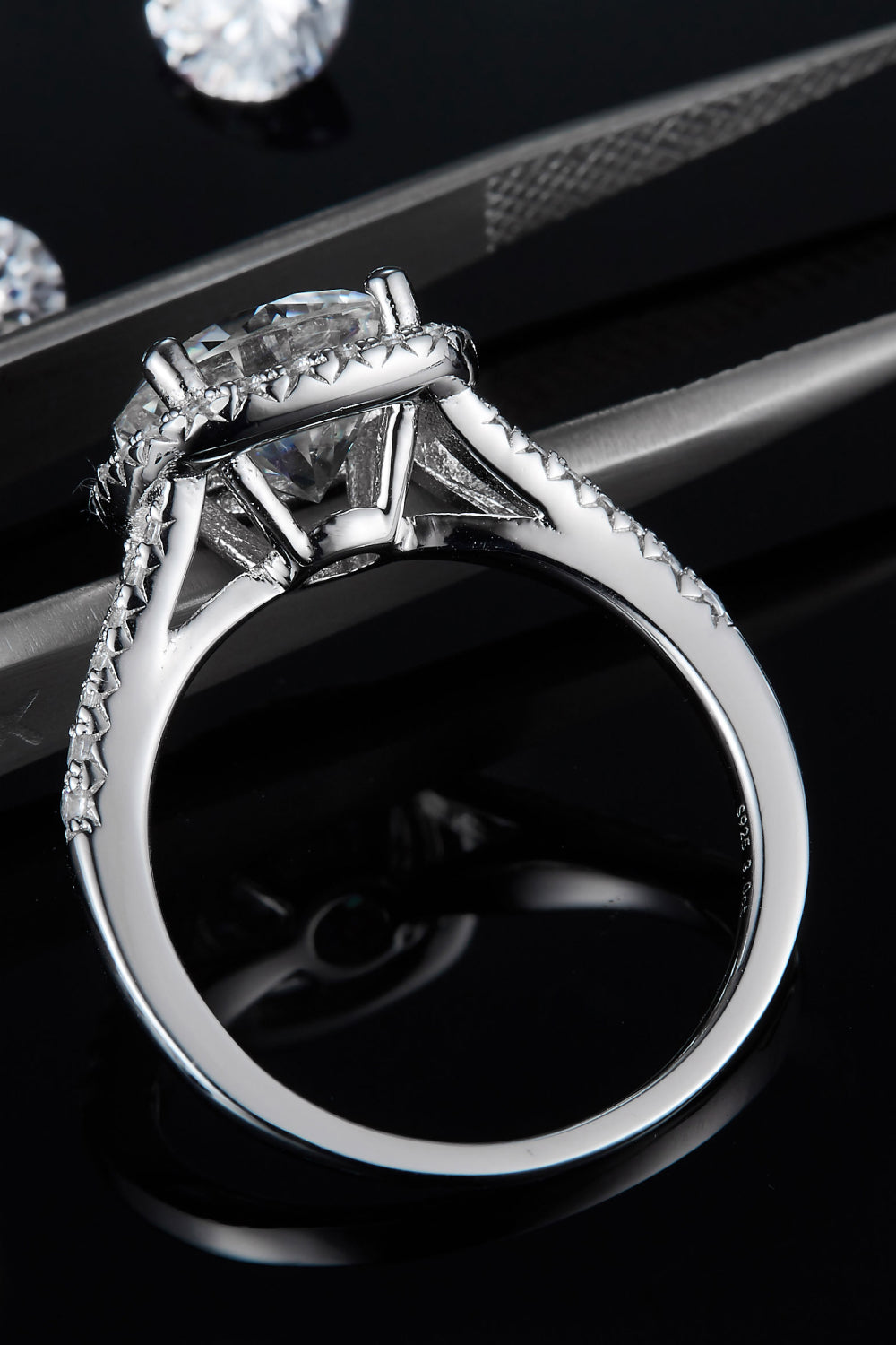 3 Carat Moissanite Halo Ring Luxurious Weddings