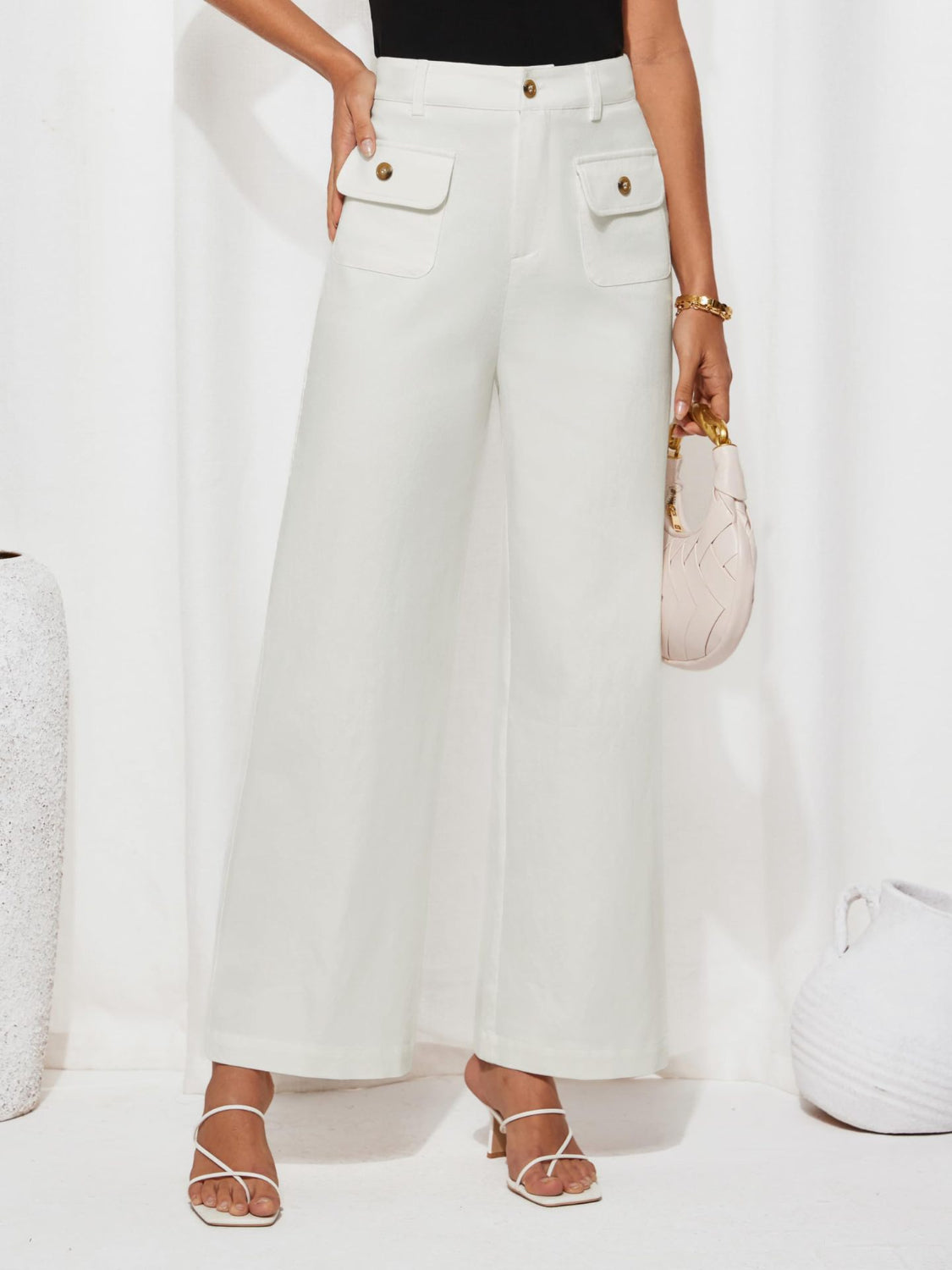 High Waist Wide Leg Pants Pants Luxurious Weddings